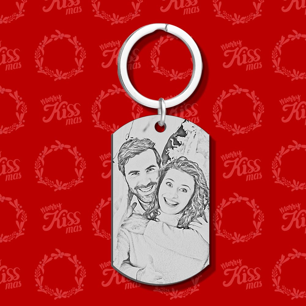 Christmas Gifts Custom Metal Keychain Personalized Photo Keychain with Text - Giftlab