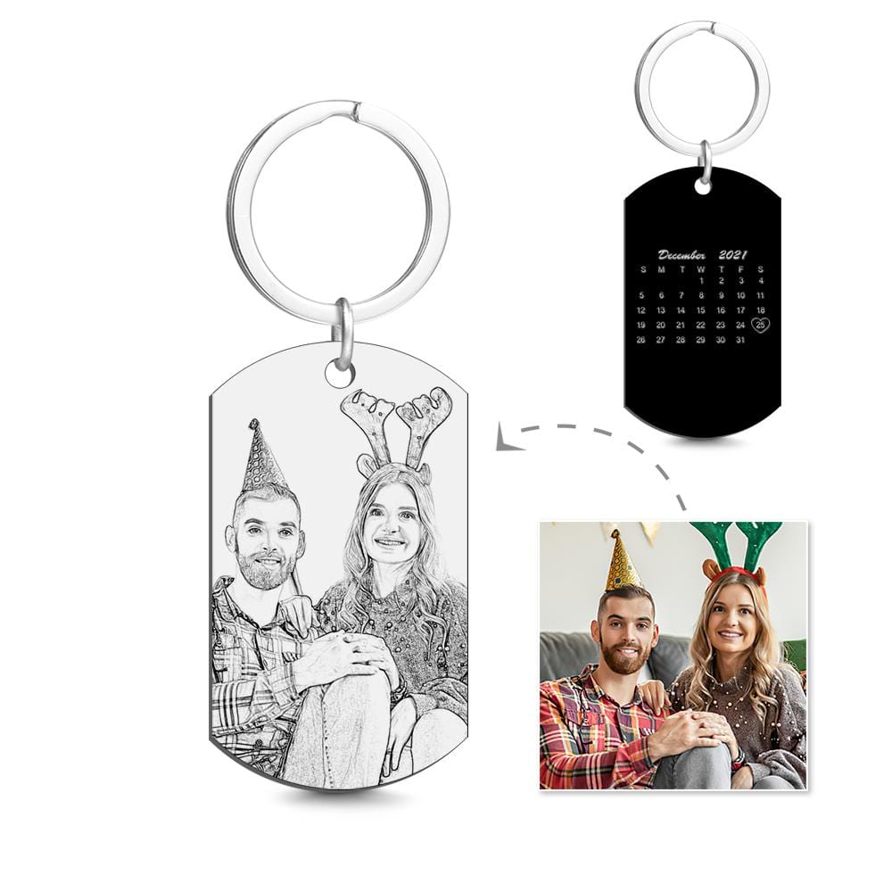 Custom Keychain Photo Calendar Keychain Tag Keychain Gifts - Giftlab