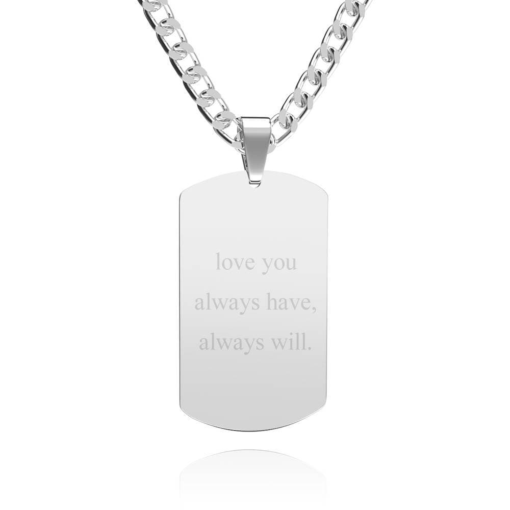 Men's Photo Tag Necklace with Engraving Stainless Steel - Giftlab