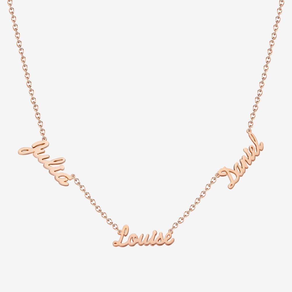 Mother's Birthday Gift Personalized Three Name Necklace - Giftlab