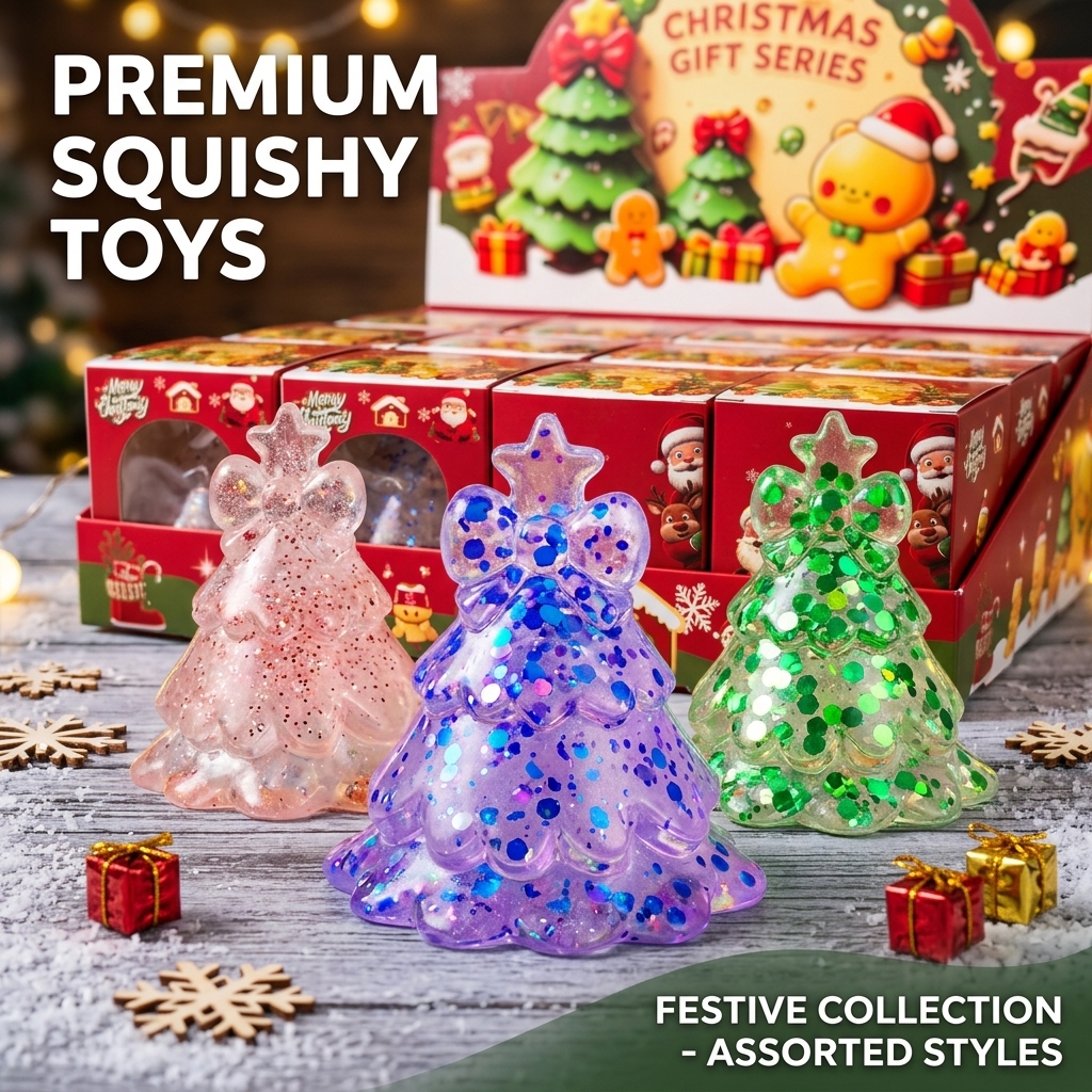 Christmas Gift Series Glitter Christmas Tree Squishy Decompression Fidget Toy