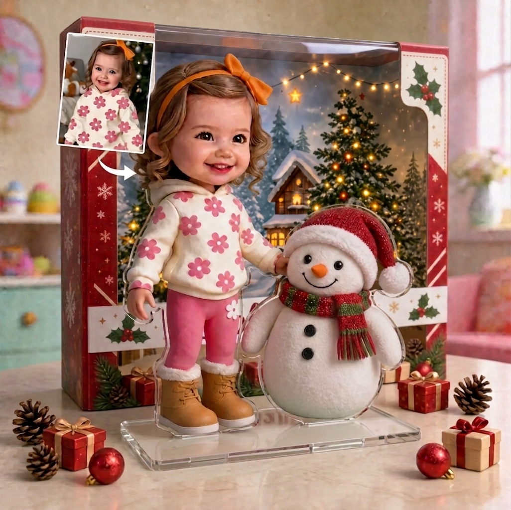 Custom Christmas 2D Anylic World AI Cartoon Plaque Personalized Kids to Christmas Acrylic Standee Cool Kids Room Decor