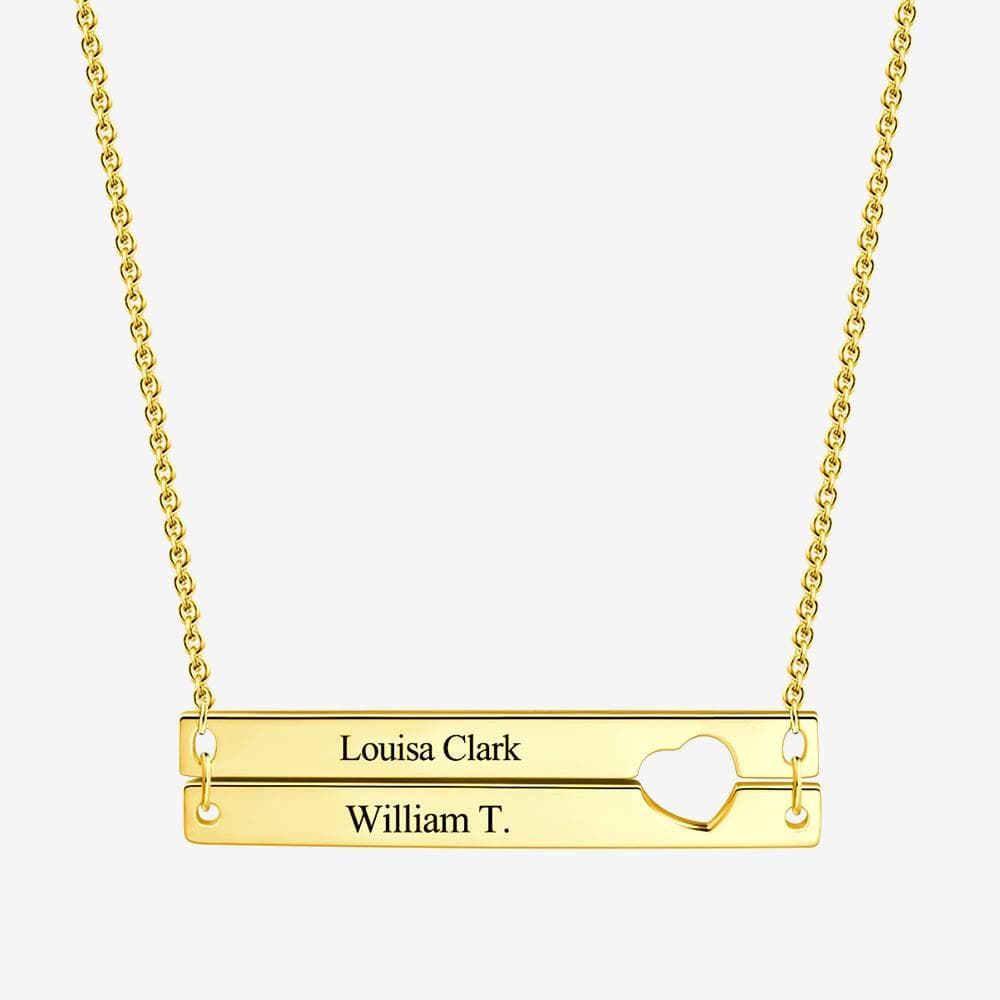 Best Friend Anniversary Gifts Double Bar Necklace with Name - Giftlab