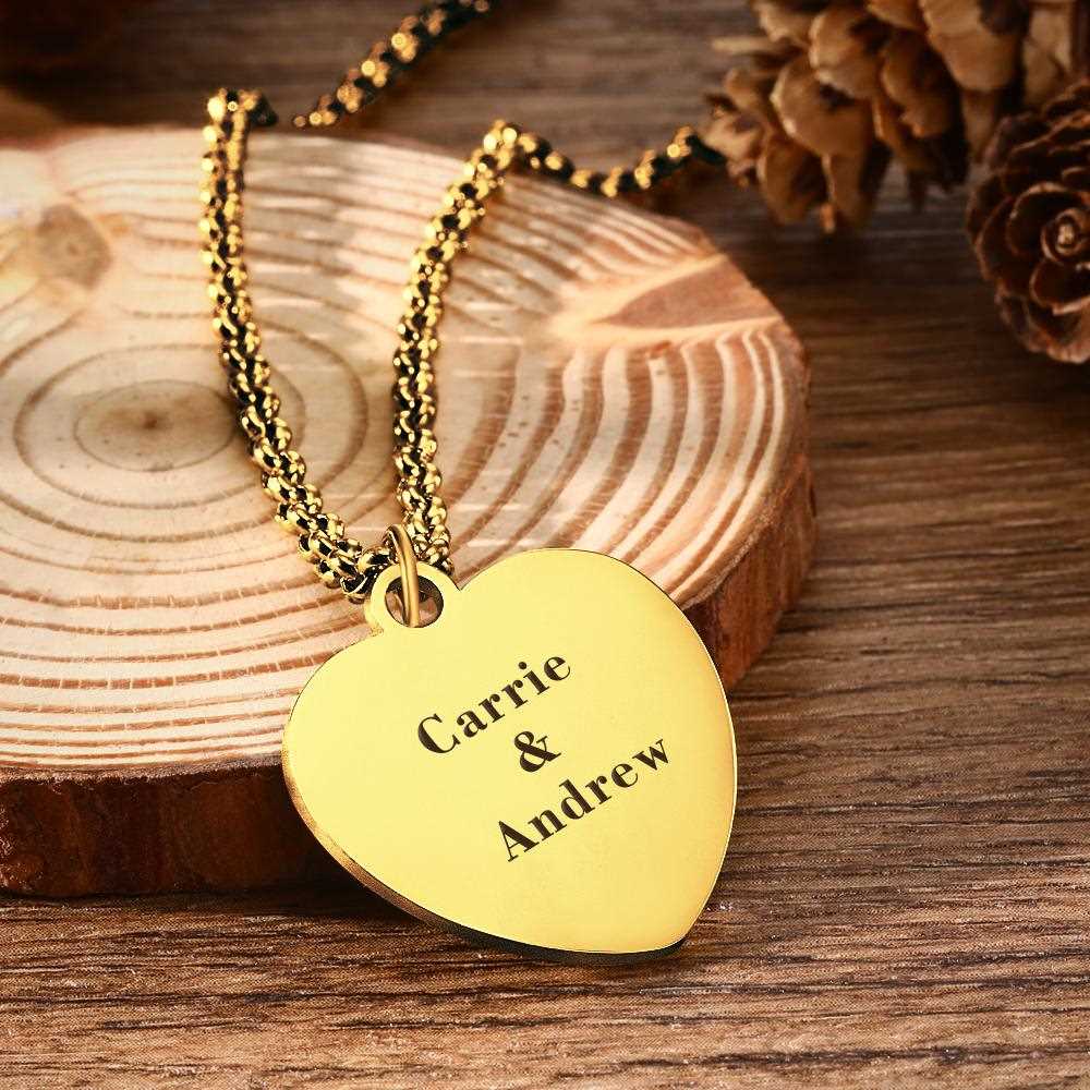 Engraved Heart Necklace With Photo Anniversary Gifts for Girlfriend Valentines Day Gifts - Giftlab