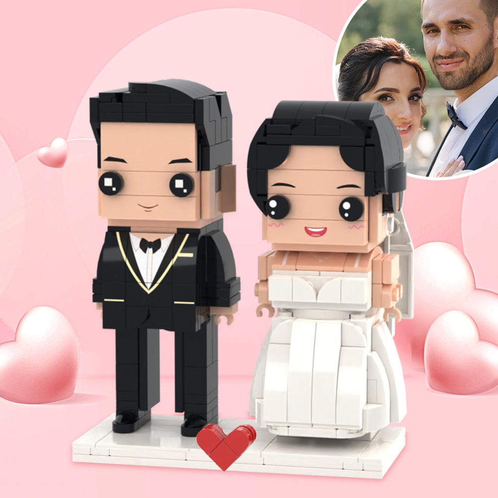 Customizable Fully Body 2 People Custom Brick Figures Wedding Gifts - Giftlab