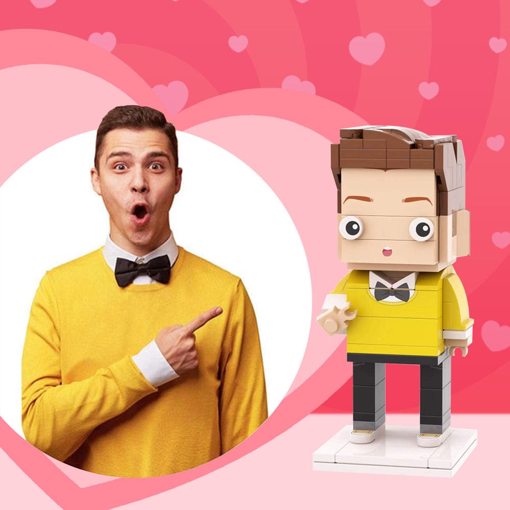 Valentine's Day Gifts for Boyfriend Full Body Customizable 1 Person Custom Brick Figures (Not Assembled) - Giftlab