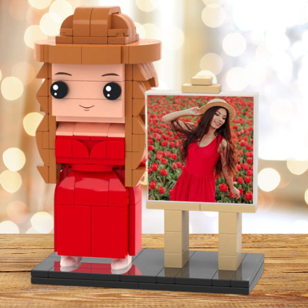 Christmas Gifts Full Body Customizable 1 Person Custom Brick with Frame Figures Small Particle Block Toy Brick Me Figures Gifts for Her - Giftlab