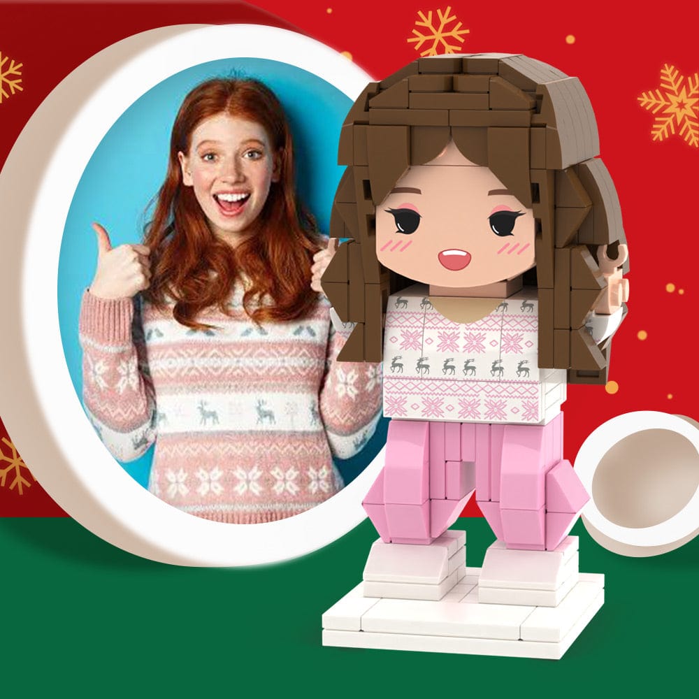 Anniversary Gifts for Her Full Body Customizable 1 Person Custom Cute Brick Figures Small Particle Block Toy - Giftlab