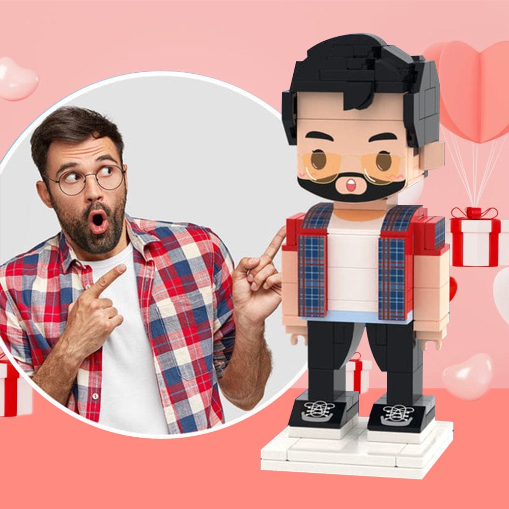Creative Valentine's Day Gifts for Him Full Body Customizable 1 Person Custom Brick Figures Small Particle Block Toy - Giftlab