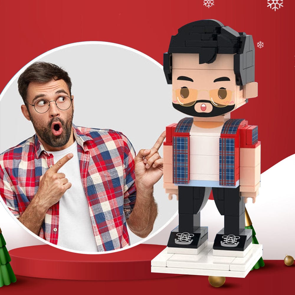 Creative Valentine's Day Gifts for Him Full Body Customizable 1 Person Custom Brick Figures Small Particle Block Toy - Giftlab