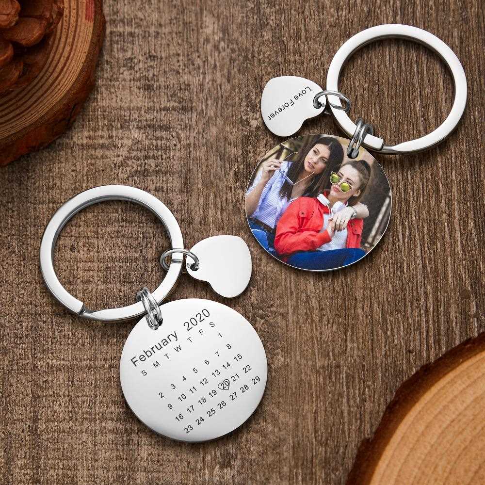 Personalized Calendar Keychain Custom Picture Keychains Memorial Gifts For Friends - Giftlab