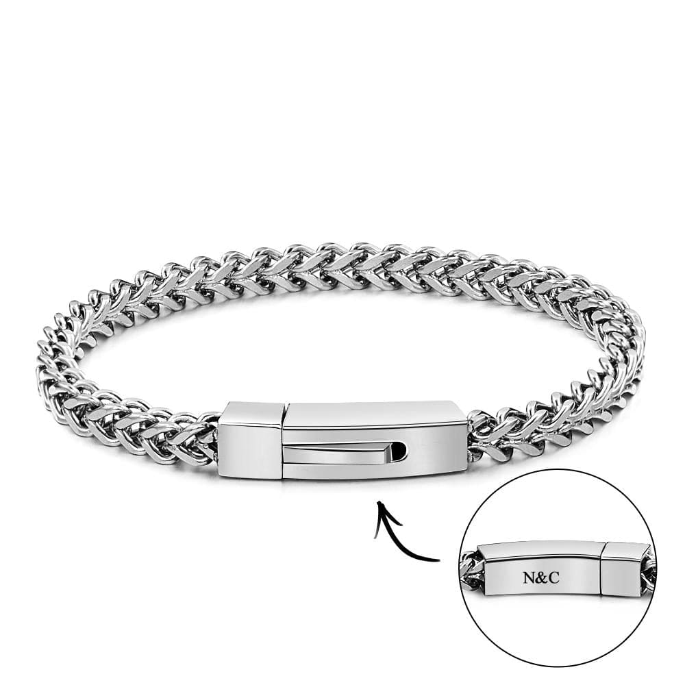 Personalized Name Bar Bracelet Simple Gift for Him - Giftlab