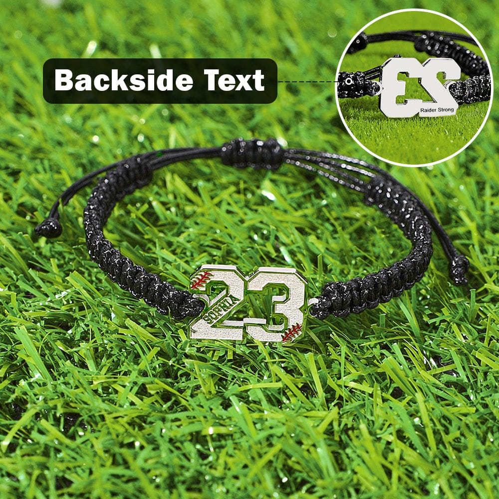Personalized Baseball Bracelet Braided Rope Adjustable Bracelet Gift for Baseball Players Sport Lovers - Giftlab