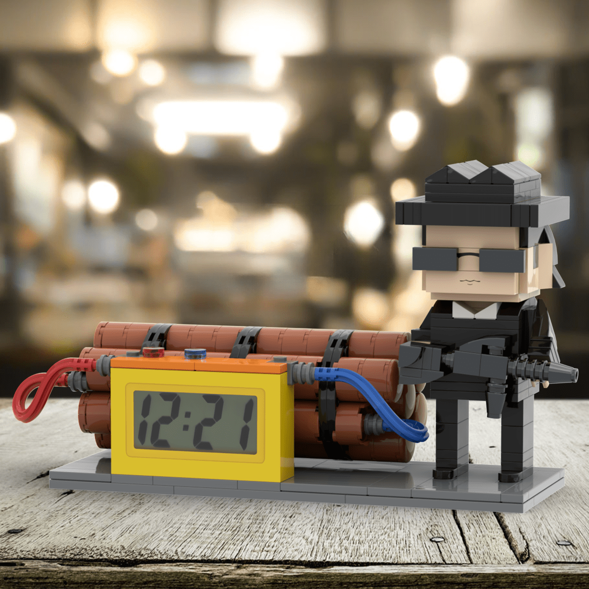 Custom Brick Figures Clock Personalized Dangerous Elements Brick Figures Clock Gifts for Him - Giftlab
