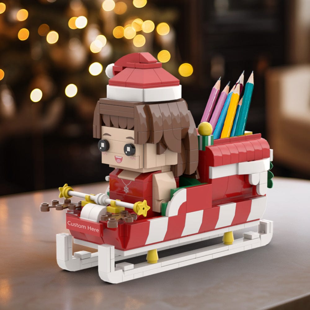 Custom Christmas Brick Figures Pen Holder Personalized Brick Figures and  Pen Holder Custom Brick Figure with Santa's Sleigh - Giftlab