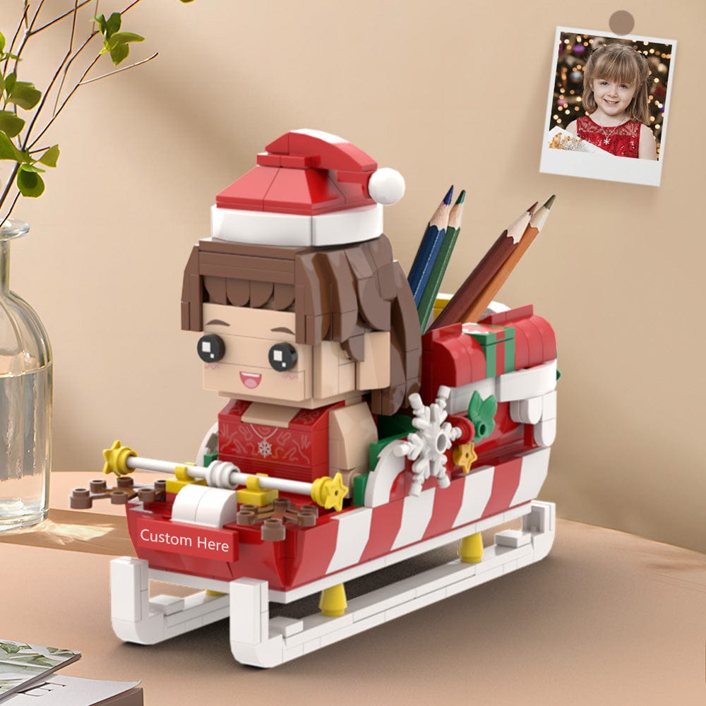 Custom Christmas Brick Figures Pen Holder Personalized Brick Figures and  Pen Holder Custom Brick Figure with Santa's Sleigh - Giftlab