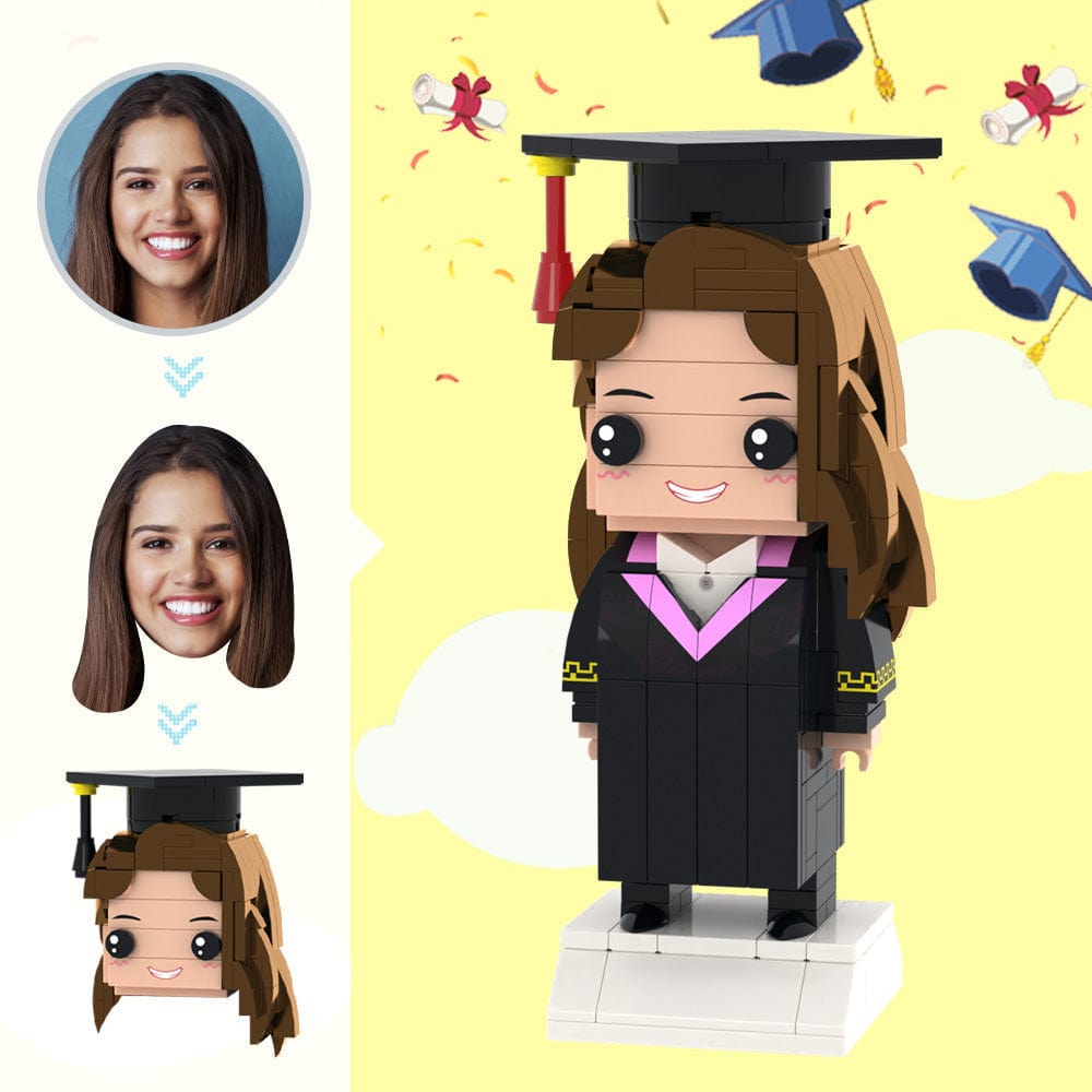 Custom Head Brick Figures Personalized Bachelor of Arts Uniform Brick Figures Small Particle Block Toy Graduation Gifts - Giftlab