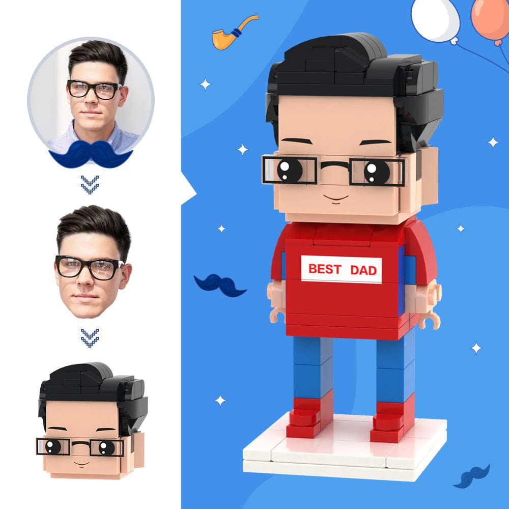Father's Day Gifts Custom Head Brick Figures Best Dad Brick Figures Small Particle Block Toy - Giftlab