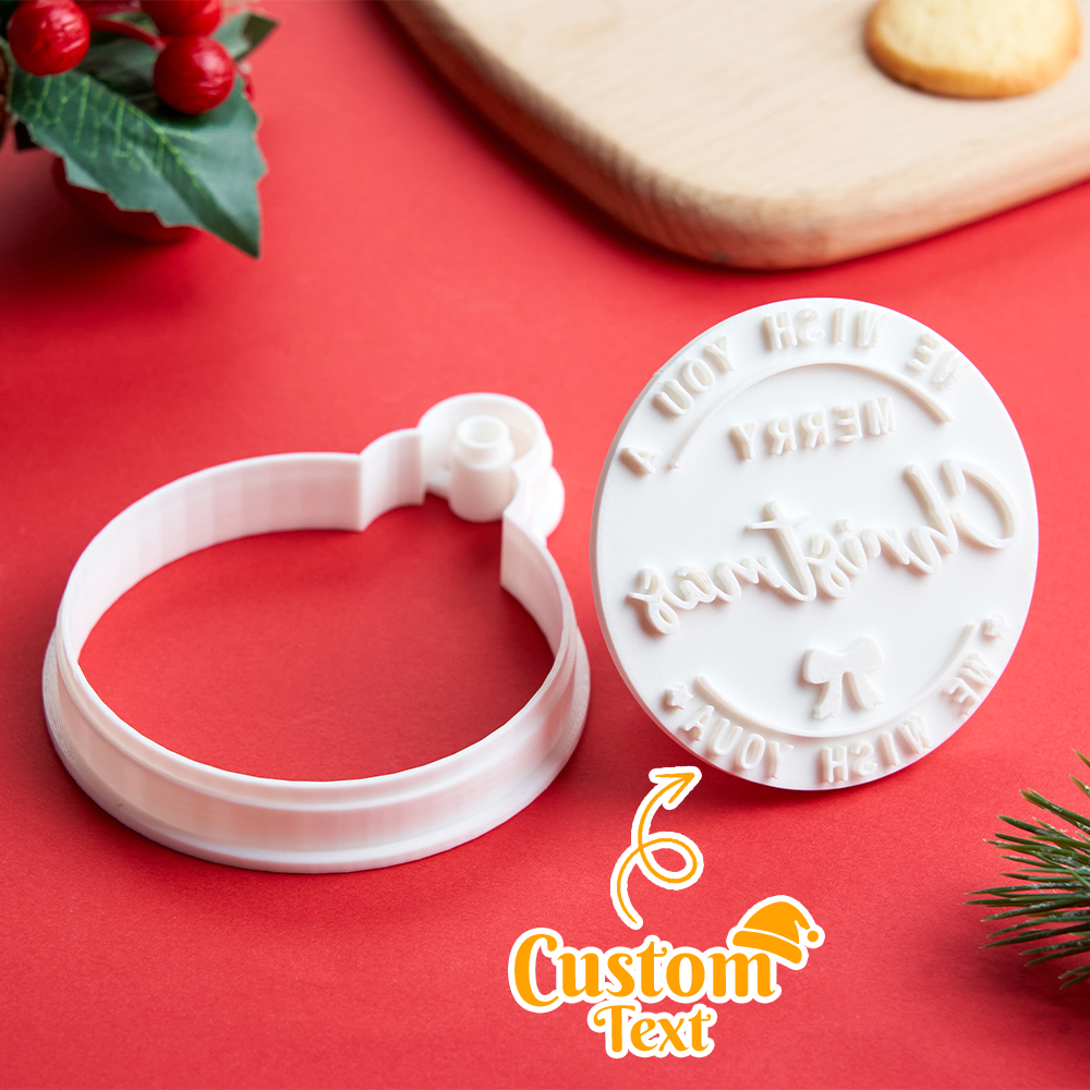 Personalized Merry Christmas Cookie Stamp Family Holiday Baking Acrylic Cookie Stamp