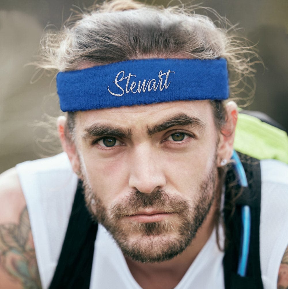 Custom Sports Headband With Name or Text  Gift for Him - Giftlab