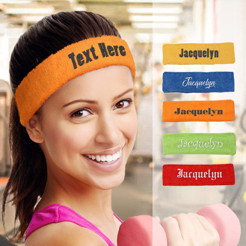 Custom Sports Headband With Name or Text  Gift for Him - Giftlab