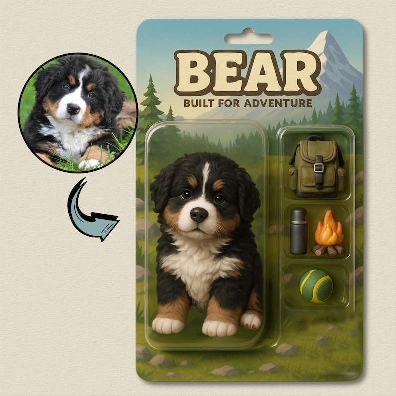 Fully Body Customizable 3D Effect Action Figure Pack Packaging Toy Box Style Art Gift Personalized Acrylic Car Hanger Gift for Pet Lovers - Giftlab