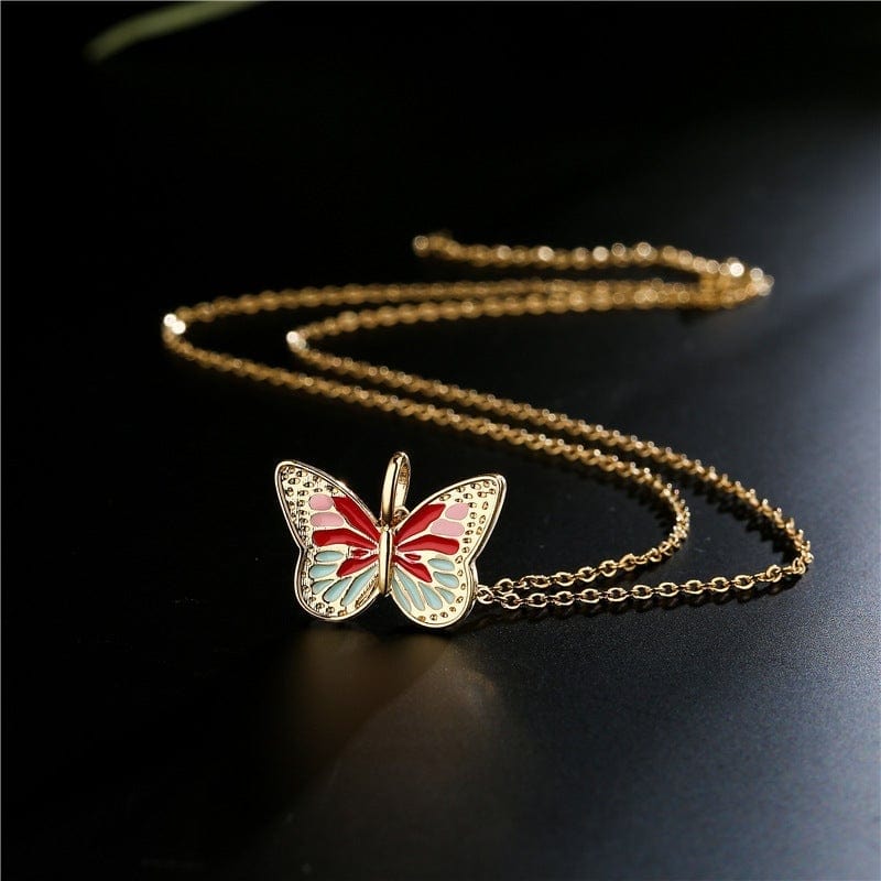 Valentine's Day Butterfly Necklace Colorful Oil-dripping Butterfly Necklace Gifts for Girlfriend - Giftlab