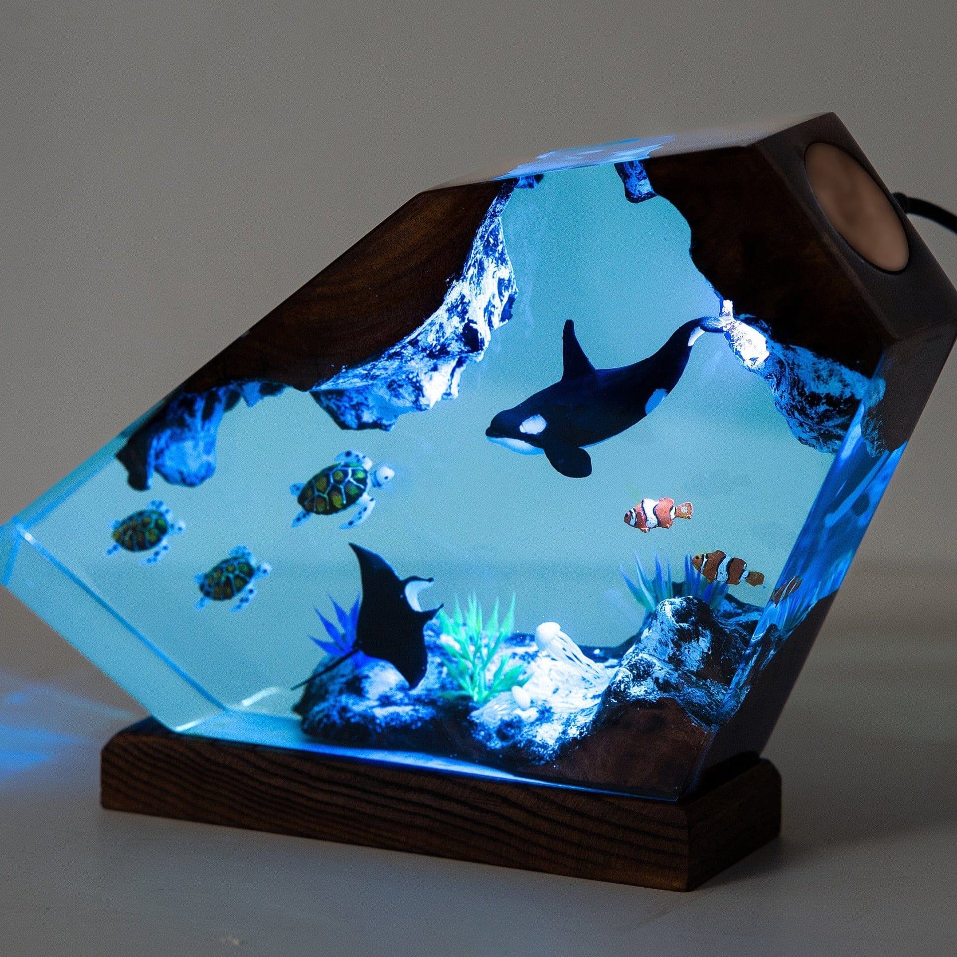 Art Resin Lamp Night Light Killer Whale and Sea Turtle Home Decor Gift Unique Birthday Gift Ideas - Giftlab
