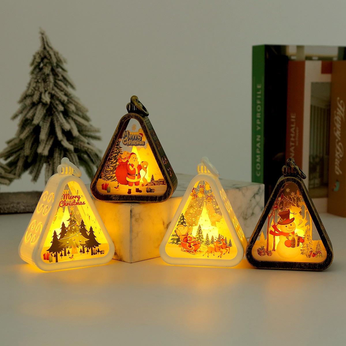 Retro Night Light Christmas Decorations Luminous Gift Window Desktop Ornaments Layout Props Atmosphere Wind Lamp