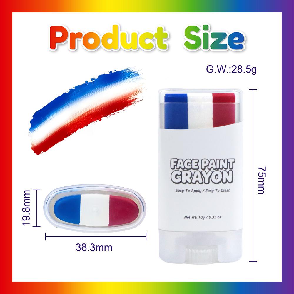 3 in 1 Color Rainbow Face Paint World Cup European Cup Face Painting Rainbow Strip Face Graffiti Crayons