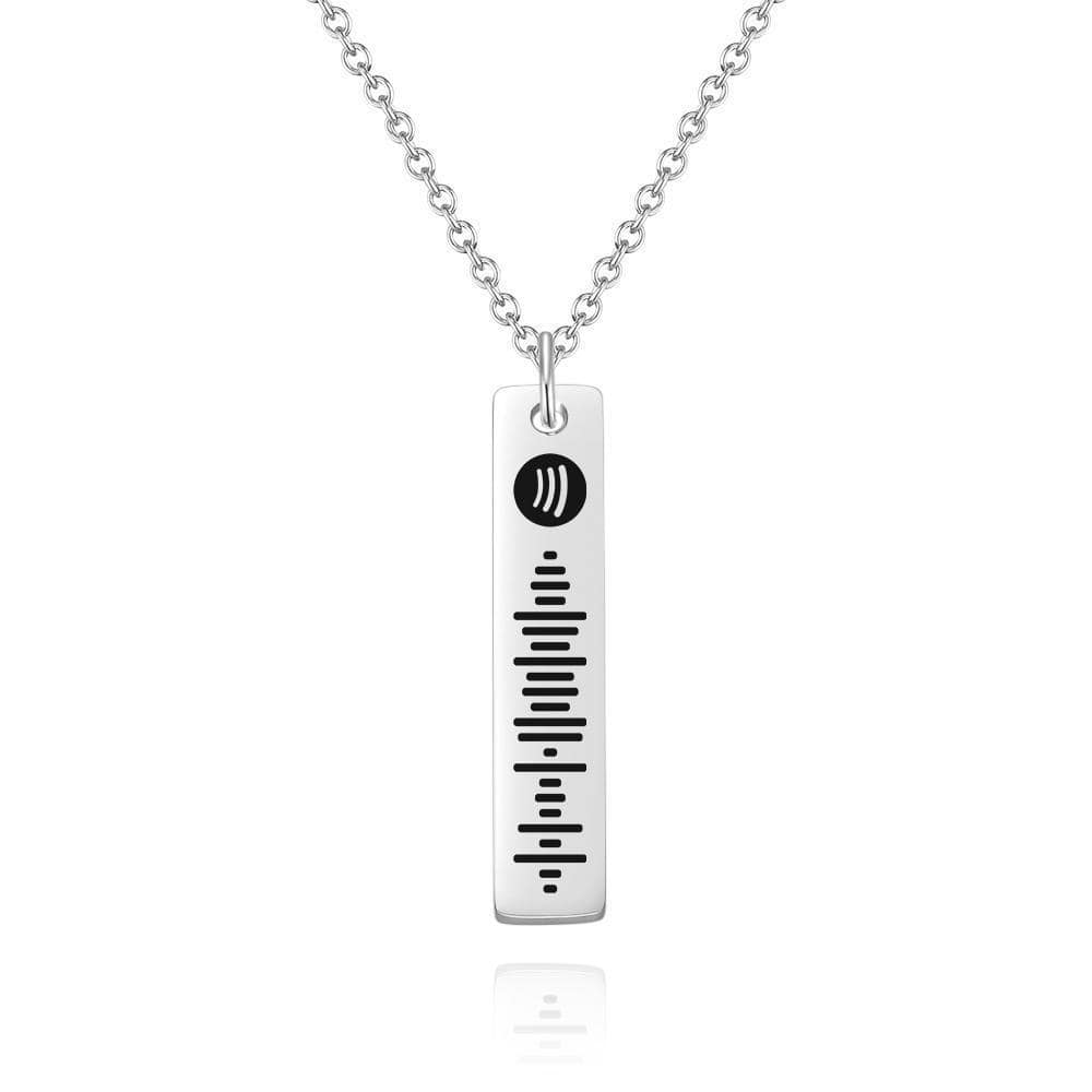 Spotify Necklace Custom Bar Necklace Song Necklace Custom Music Necklace - Giftlab