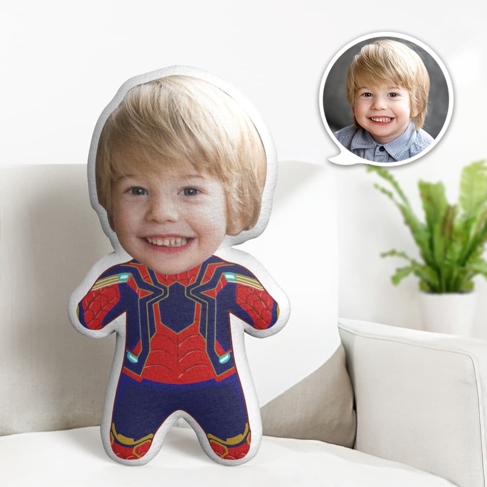 Iron Spider Man Minime Throw Pillow Custom Face Pillow Personalized Cute Minime Pillow - Giftlab