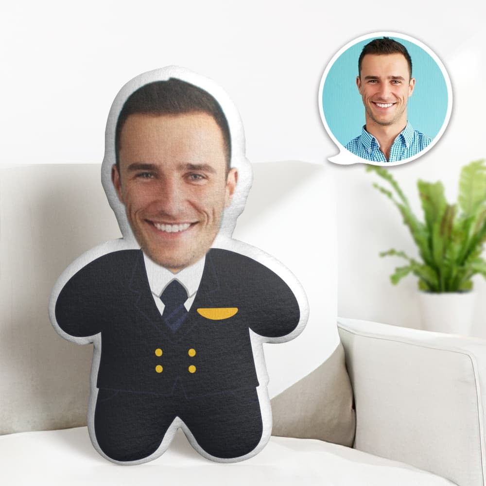 Custom Face Pillow Cute Pilot Minime Personalized Photo Minime Pillow Gifts - Giftlab