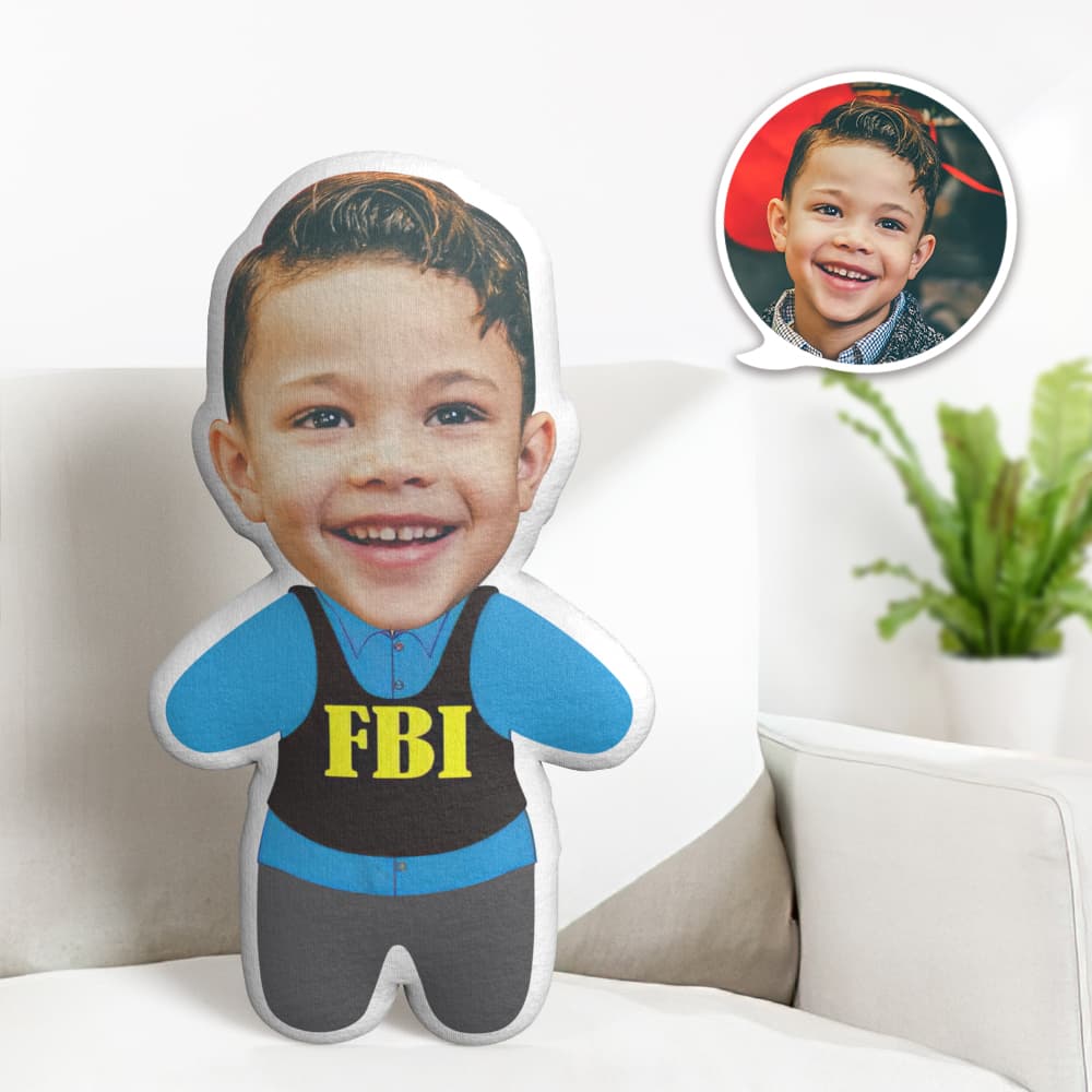 FBI Agent Minime Throw Pillow Custom Cute Pillow Personalized Photo Minime Pillow - Giftlab