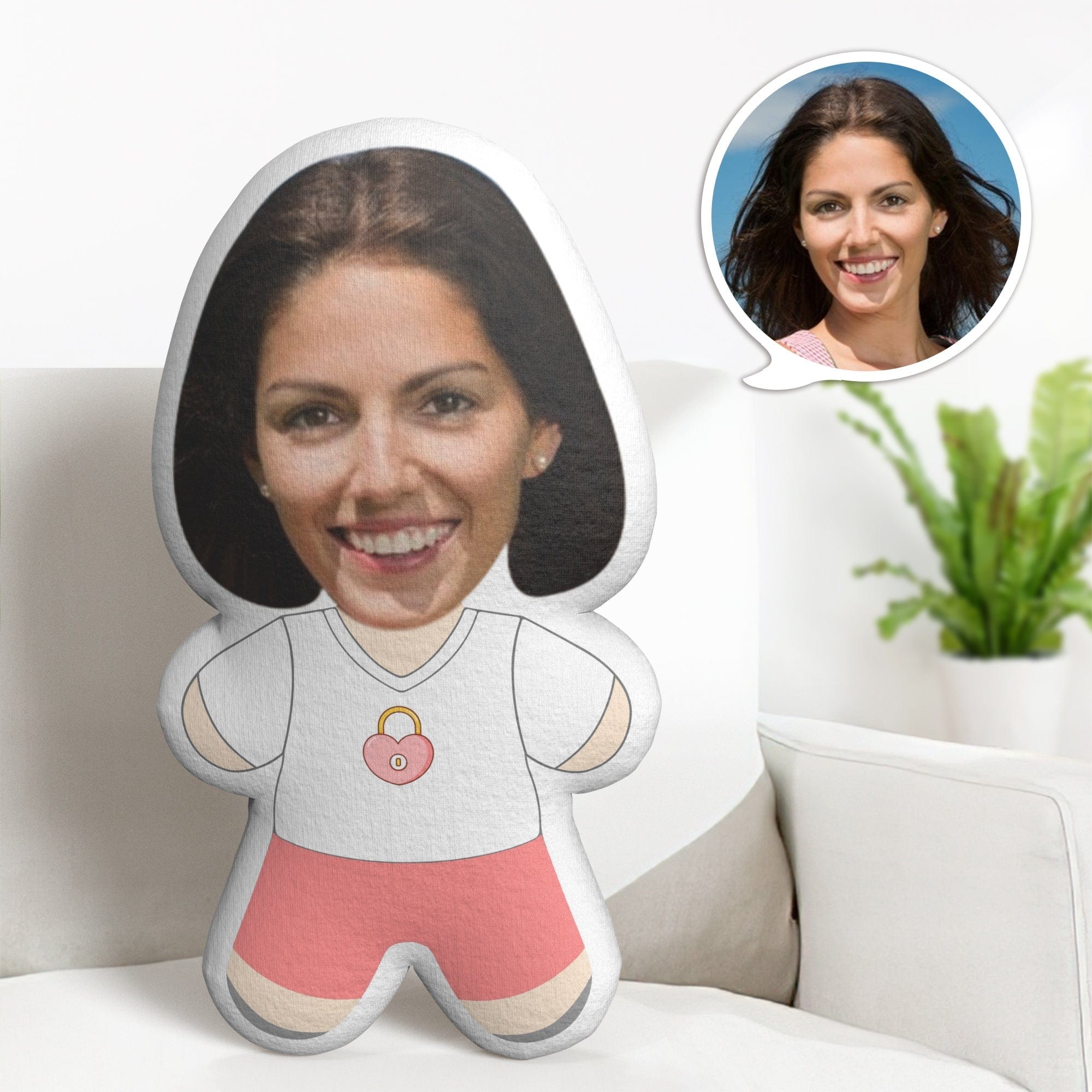 Custom Love Lock Minime Throw Pillow Personalized Minime Throw Pillow Gifts Valentine's Day Gifts - Giftlab