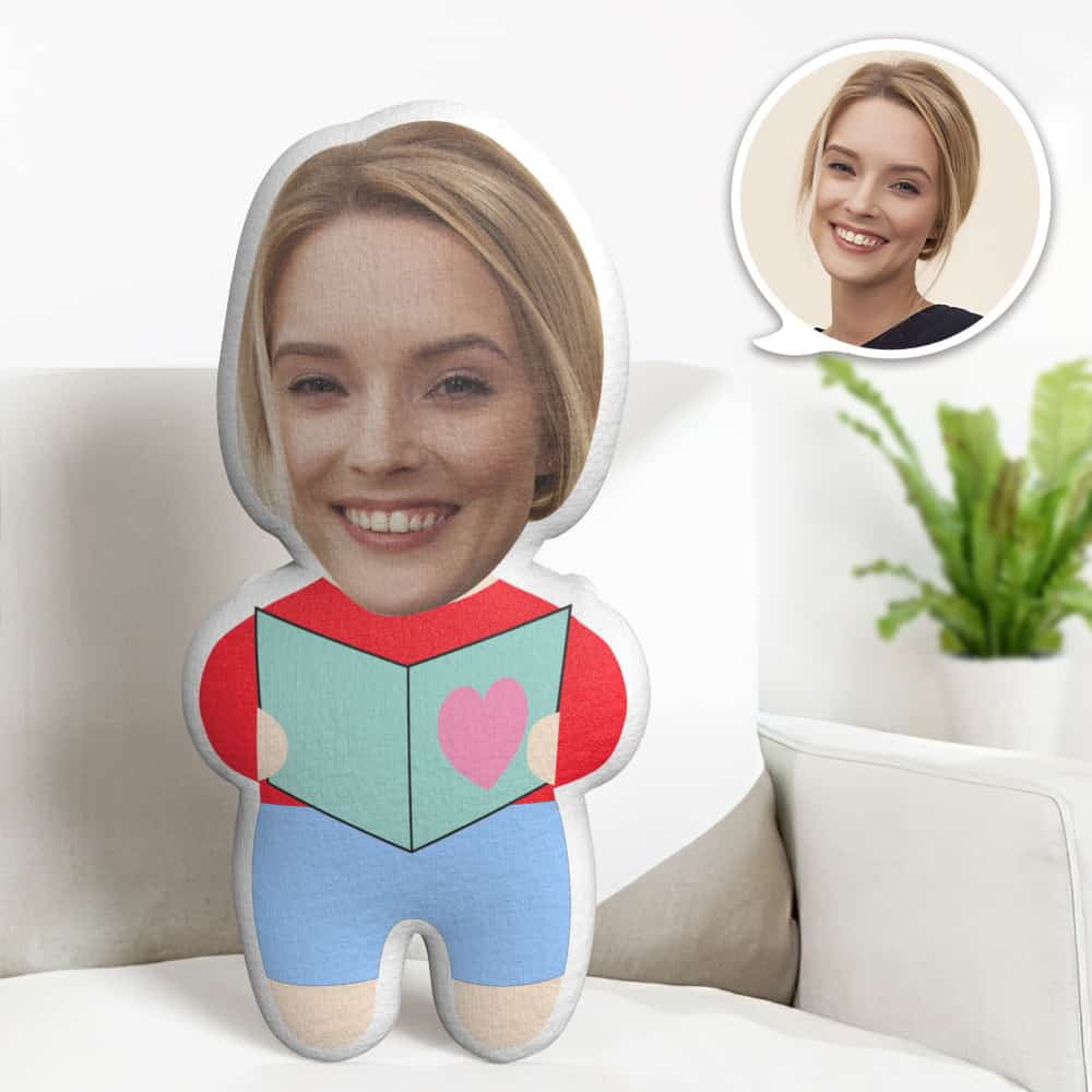 Custom Face Pillow, Cartoon Book Girl Face Doll, the Best Gift for Lover Valentine's Day Gift - Giftlab