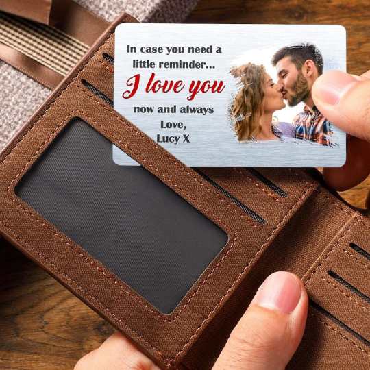 Custom Photo Wallet Card In Case You Need A Little Reminder Personalized Valentine's Day Gift For Couples
