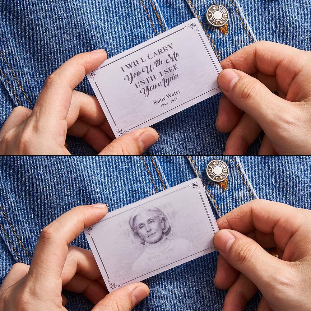 Memorial Wallet Insert Card Personalized Photo Raster Card Memorial Gifts