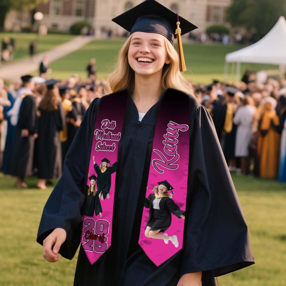 Custom Graduation Stole Graduation Sash with Photo & Name Graduation Gift for Senior