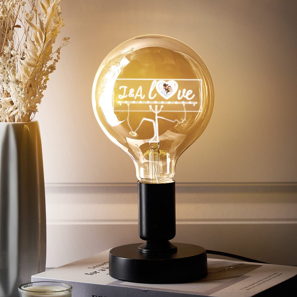 Custom Photo Led Vintage Edison Personalized Acrylic Name Lamp Soft Light Bulbs - Giftlab