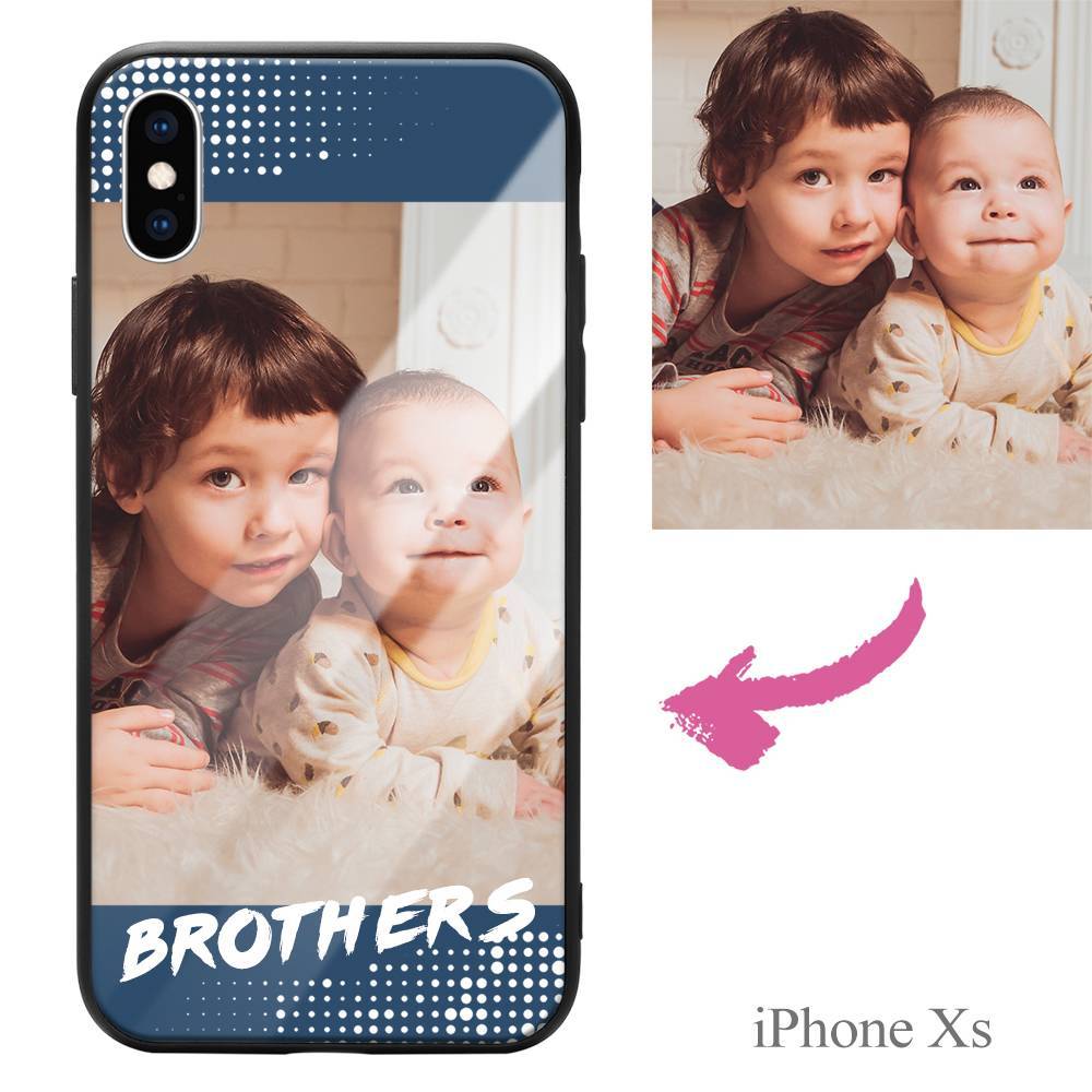 iPhoneXs Custom Brothers Family Photo Protective Phone Case - Giftlab