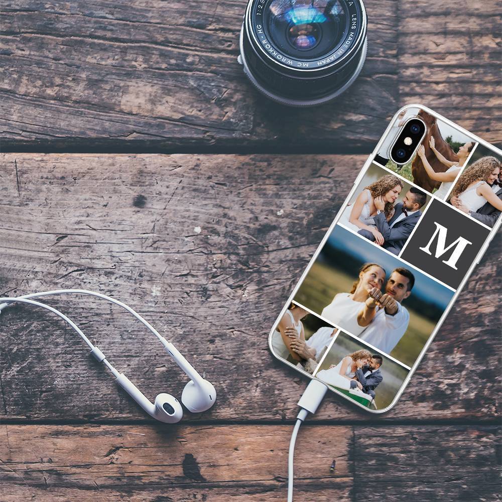 Custom 6-Photo Collage iPhone Case - Single Letter - Giftlab