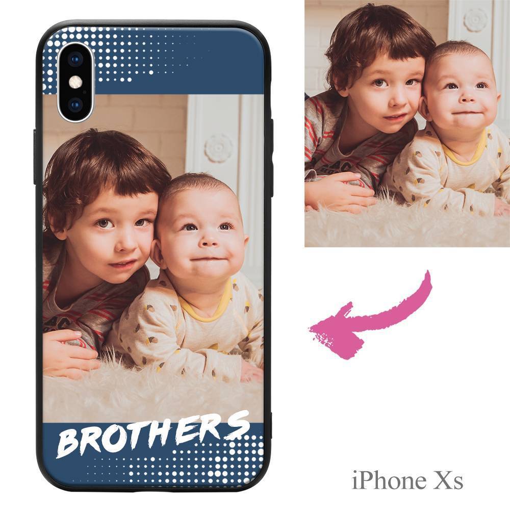 iPhoneXs Custom Brothers Family Photo Protective Phone Case - Giftlab