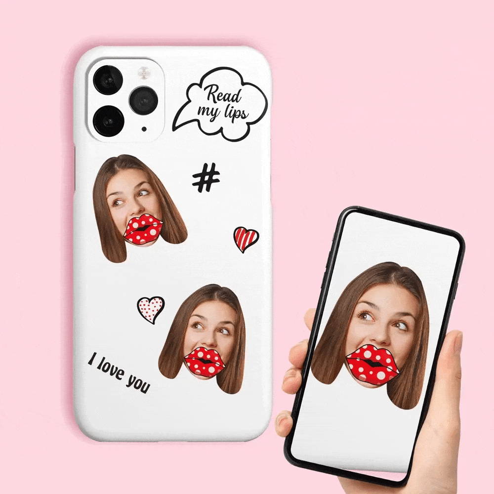 Valentines Gift Custom Photo Phone Case Read My Lips iPhone Case - Giftlab