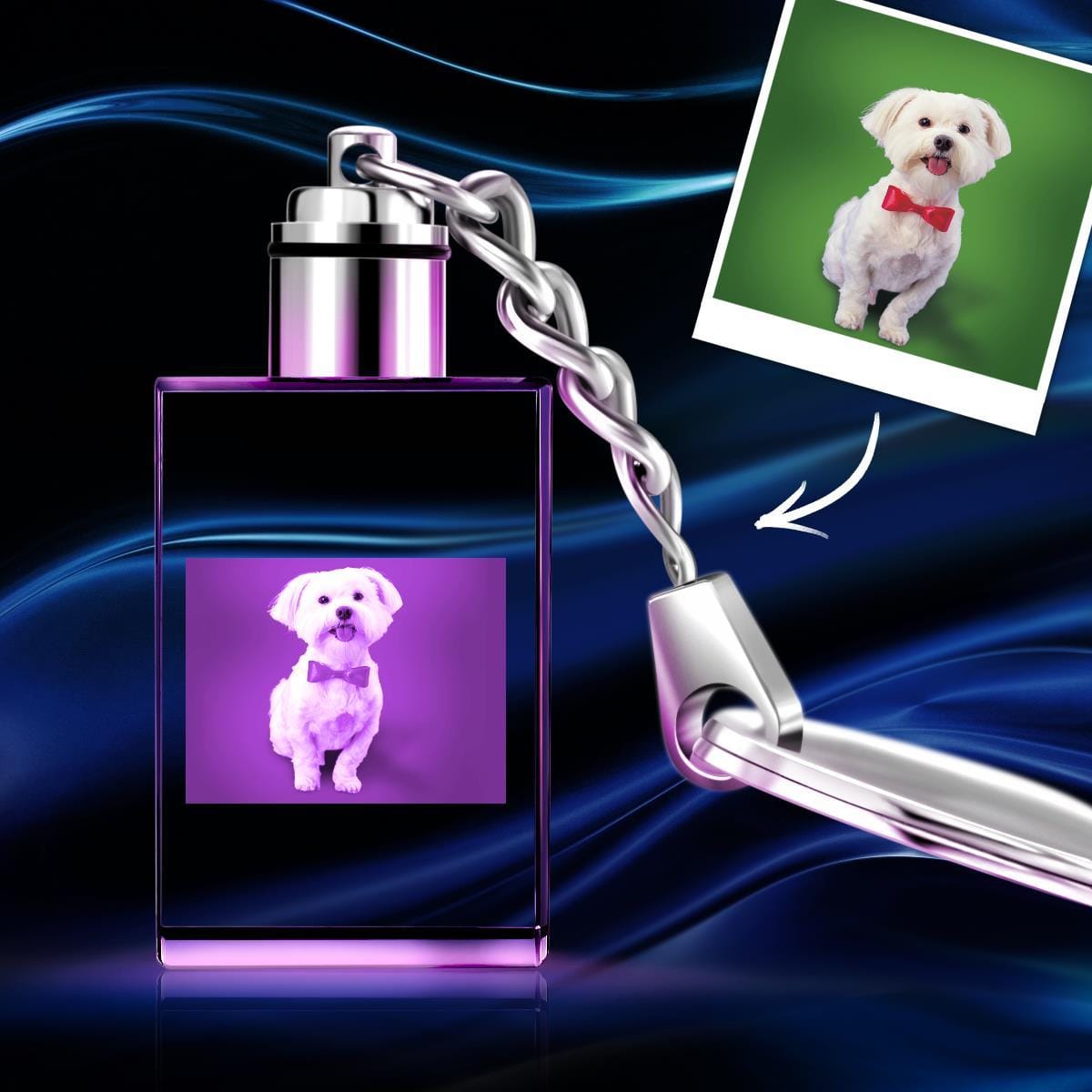 Pet Sympathy Gifts Dog Photo Keychain - Rectangle - Giftlab