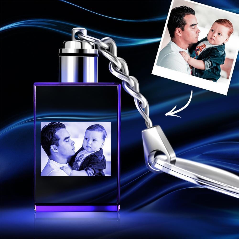 Photo Keychain Engraved Crystal Gift- Rectangle - Giftlab