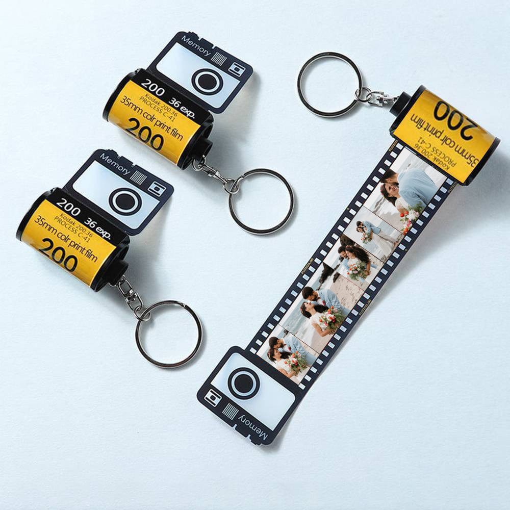 Custom Colorful Camera Roll Keychain Romantic Personalized LGBT Gay Wedding Day Gifts - Giftlab
