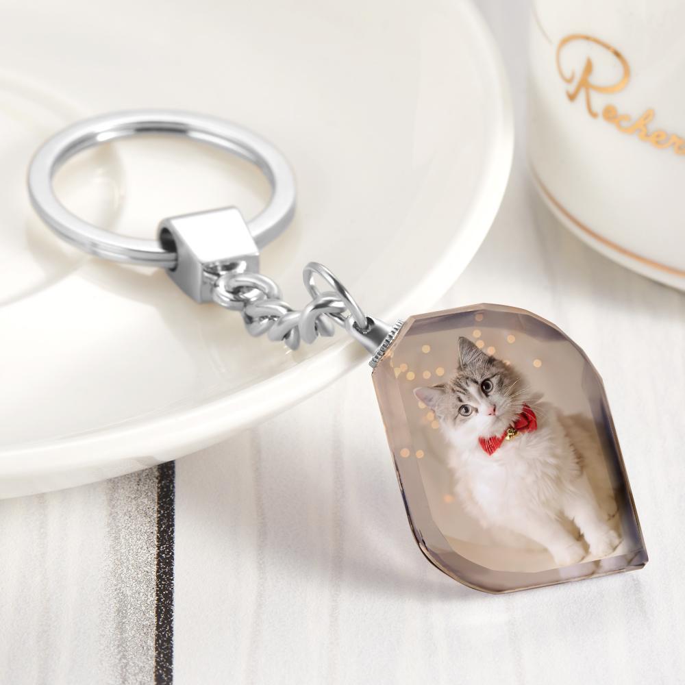 Cat Memorial Gifts Custom Crystal Keychain - Giftlab
