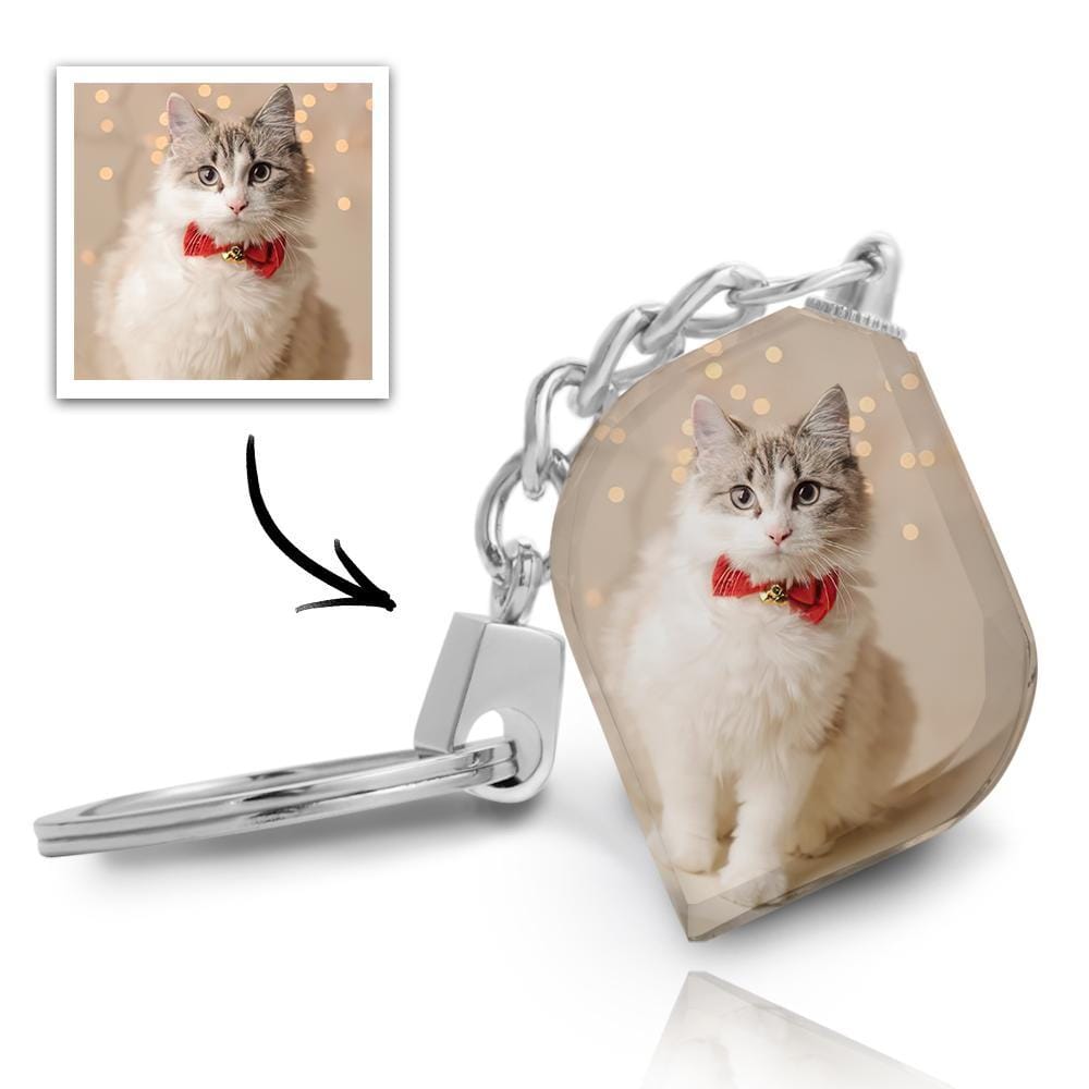 Cat Memorial Gifts Custom Crystal Keychain - Giftlab