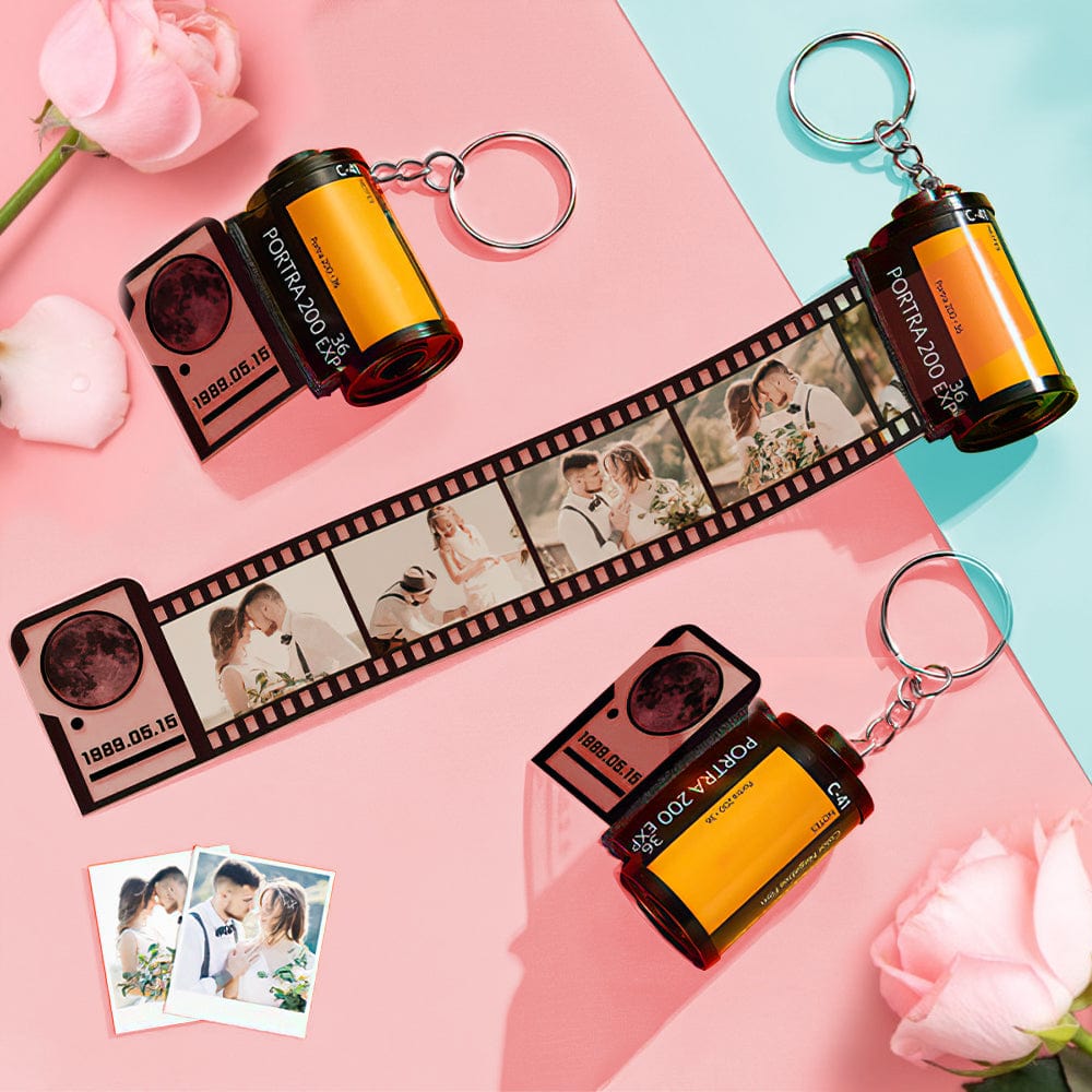 Custom Film Roll Keychain the Moon on the Day You were Born Photo Gifts - Giftlab